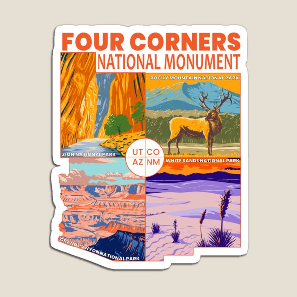 Item preview, Four Corners National Monument with National Parks Orange designed and sold by KrisSidDesigns.
