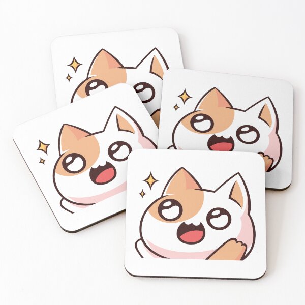 Item preview, Kawaii excited white and orange cat  designed and sold by hedoniism-shop.