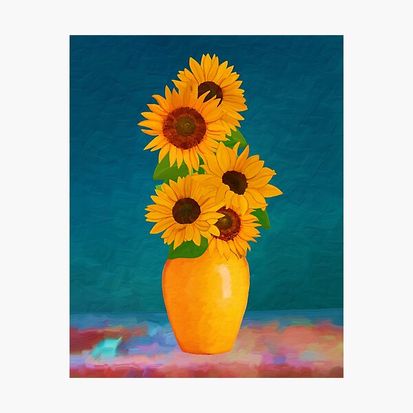 Sunflowers with Lucid Sea (44) Photographic Print