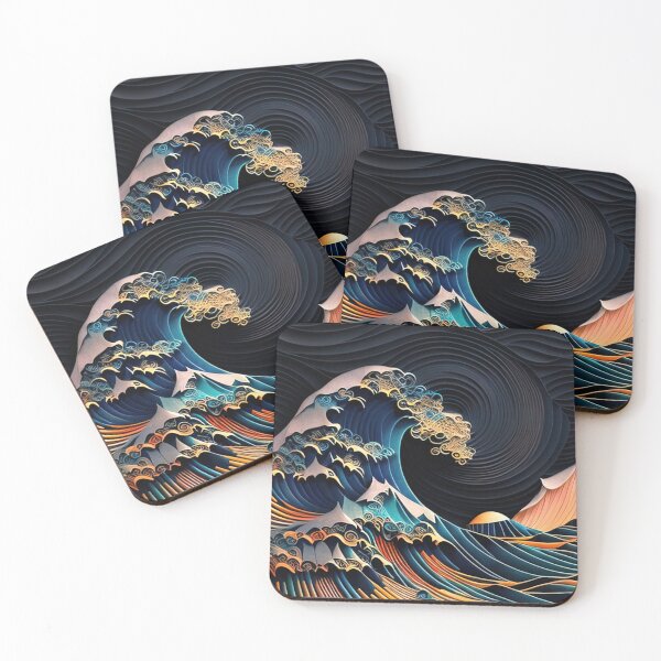 Item preview, Kanagawa wave made from colorful paper designed and sold by RK - Shop.