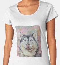 photorealstic husky portrait Women's Premium T-Shirt
