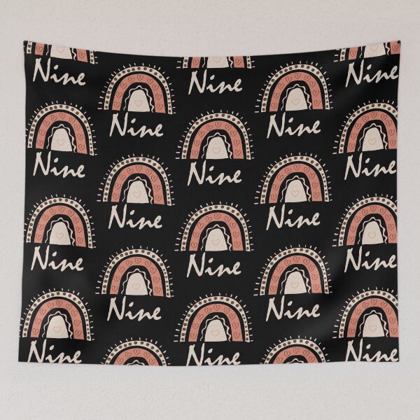 Item preview, Nine Year Old Ninth Birthday Cute Fun Doodle Boho Rainbow designed and sold by LadySaltwater.