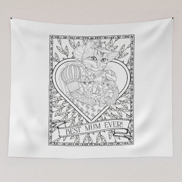 Item preview, Best Mum Ever Vintage Cat Mummy With Kittens - Greatest Mother Mothers Day designed and sold by Mrspink16.