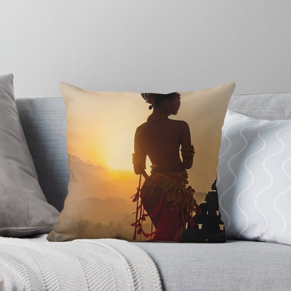 Item preview, Balinese dancer at Borobudur enjoying a beautiful Sunrise designed and sold by RK - Shop.