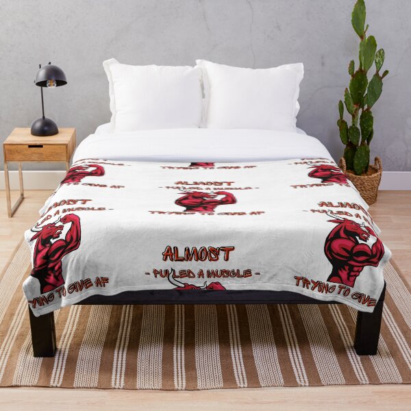 Item preview, Almost pulled a muscle trying to give af- gym bodybuilding workout-funny angry bull designed and sold by Maria Racolta.