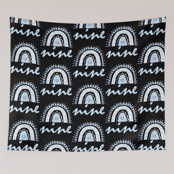 Item preview, Nine Year Old Ninth Birthday Cute Fun Doodle Boho Rainbow designed and sold by LadySaltwater.