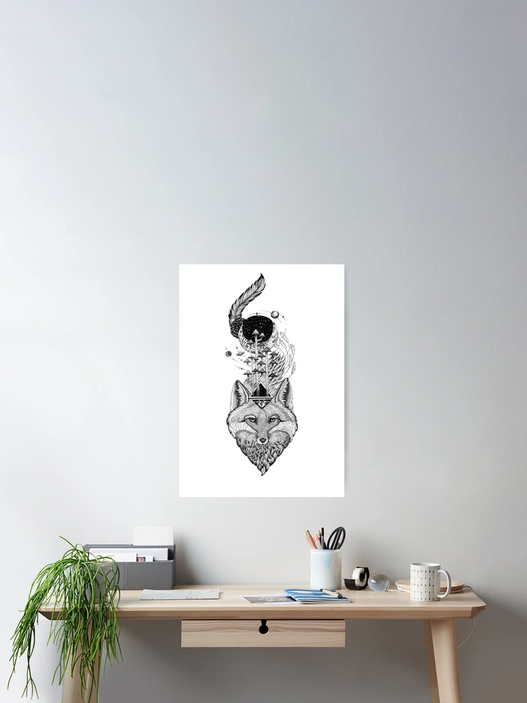 Thumbnail 2 of 3, Poster, Fox Space Forest designed and sold by Ruta.