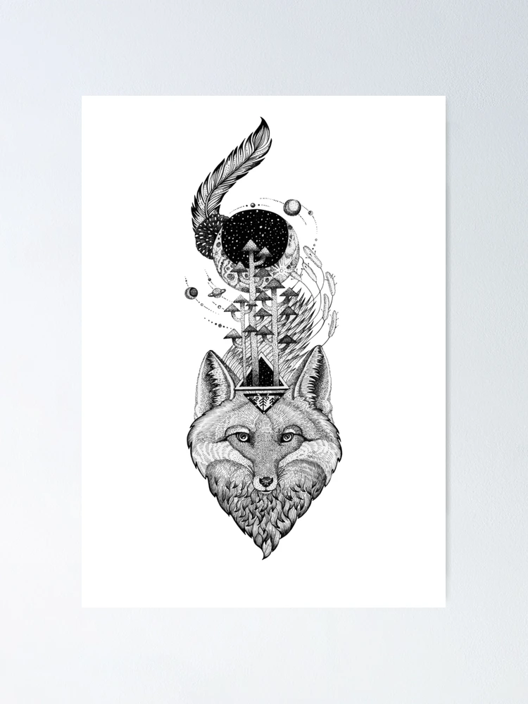 Thumbnail 1 of 3, Poster, Fox Space Forest designed and sold by Ruta.