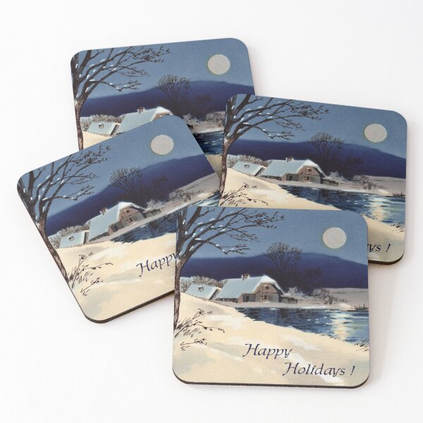 Item preview, Happy holidays classic winter landscape painting designed and sold by aapshop.