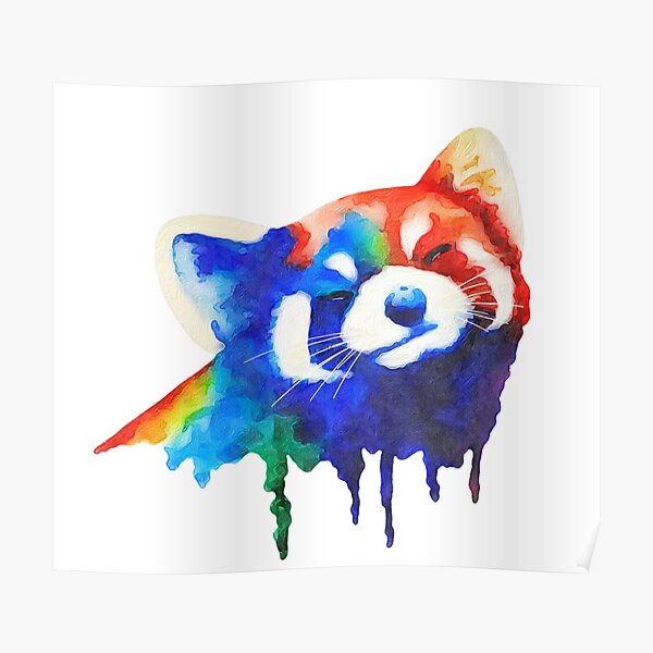 Red Panda Rainbow Poster For Sale By Asweet1 Redbubble