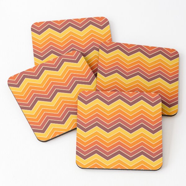 Item preview, 70s Retro Vintage Style Chevron Stripes Orange Yellow and Brown  designed and sold by tonymagnerart.
