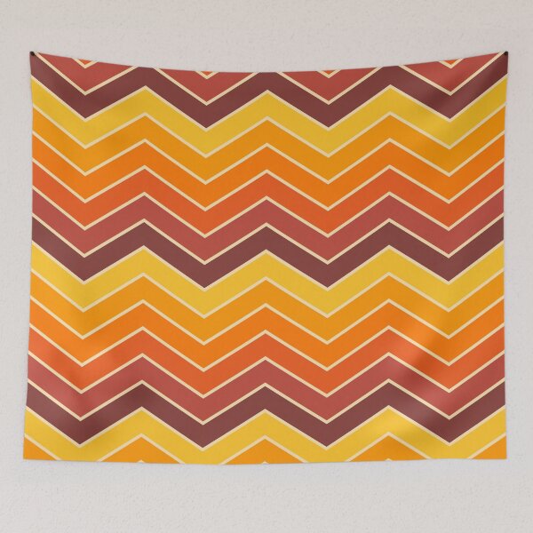 Item preview, 70s Retro Vintage Style Chevron Stripes Orange Yellow and Brown  designed and sold by tonymagnerart.