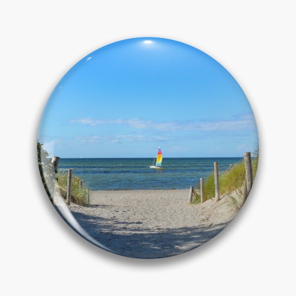 Item preview, Path between the dunes with a view of a sailing ship designed and sold by Claudia-Evans.