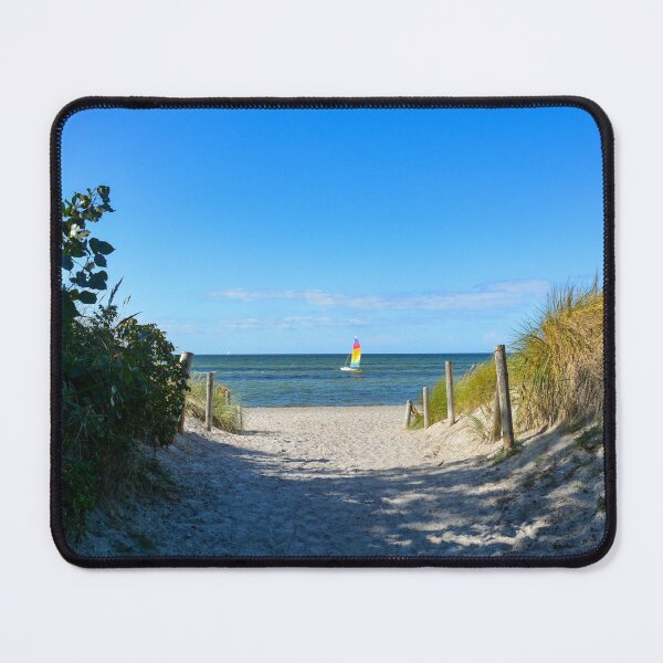 Item preview, Path between the dunes with a view of a sailing ship designed and sold by Claudia-Evans.