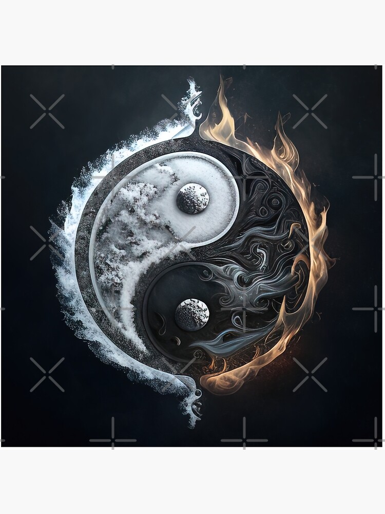 Yin Yang balance between heat and cold Art Board Print for Sale