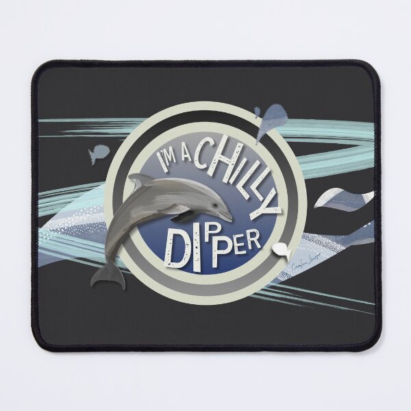 Item preview, I’m a Chilly Dipper - Bottlenose dolphin for wild open water swimming swimmers. Caroline Laursen Original designed and sold by Caroline Laursen.