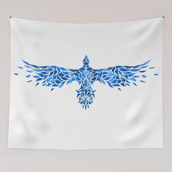 Item preview, blue bird tribal mosaic designed and sold by octo-PS.