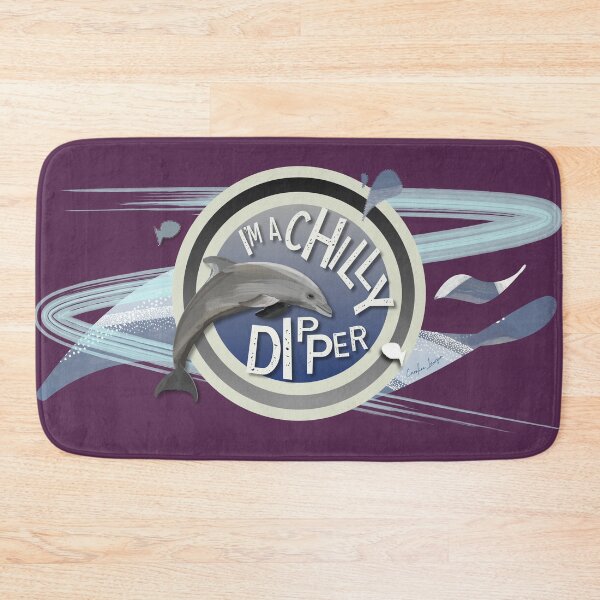 Item preview, I’m a Chilly Dipper - Bottlenose dolphin for wild open water swimming swimmers. Caroline Laursen Original designed and sold by Caroline Laursen.