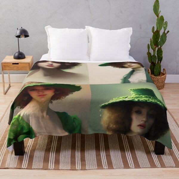 Item preview, Old Style Portraits with Green Hats designed and sold by katiebca2.