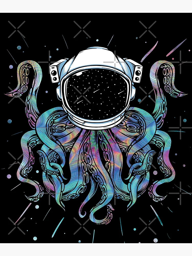 L'astronaute Octopus Tshirt Kraken Squid Space Moon' Tapis de souris