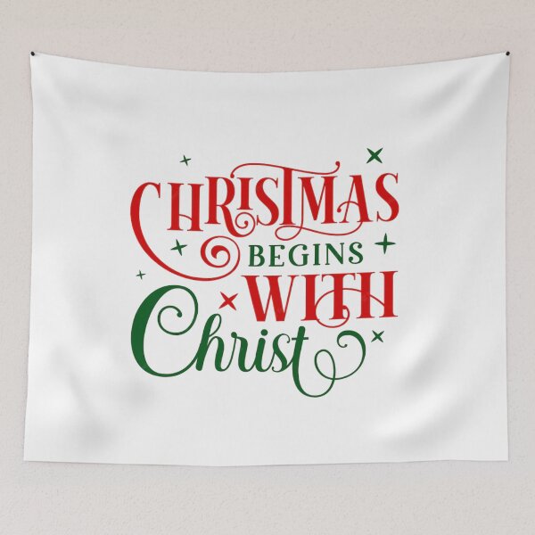 Item preview, Christmas Begins With Christ Text Design designed and sold by RepublicOfFire.