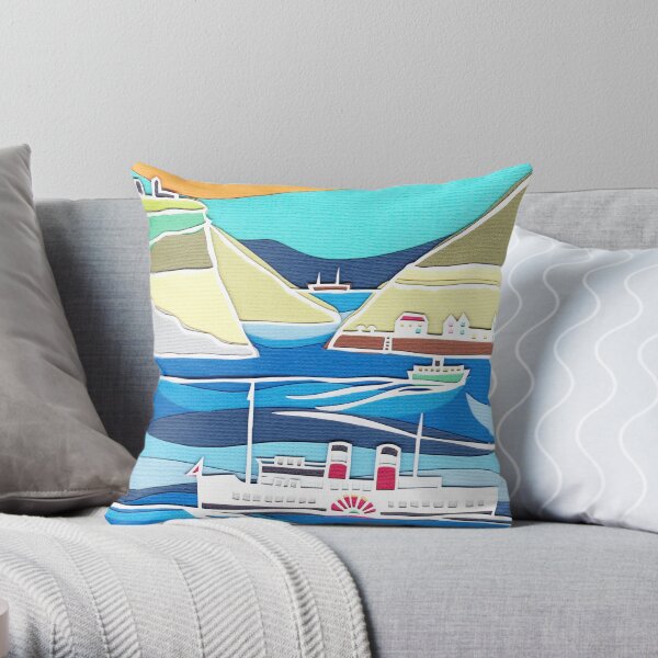 Paddle Steamer voyage Throw Pillow
