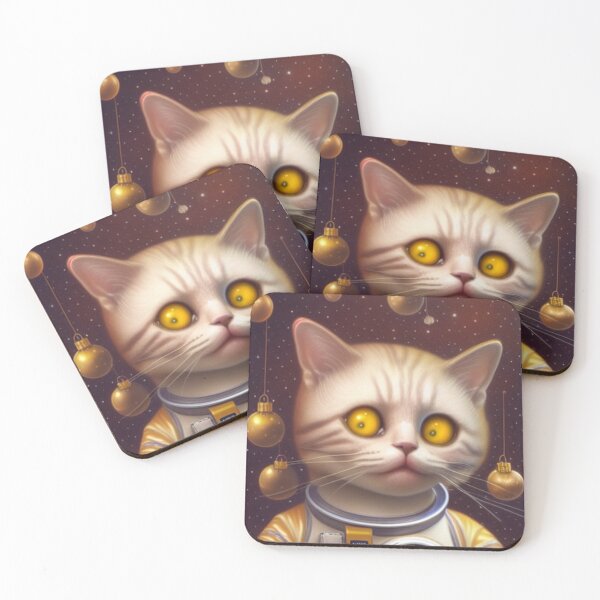 Item preview, Astronaut Cats Golden Christmas designed and sold by ZenEverAI.
