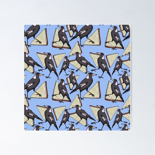 Item preview, Magpies and Fairy Bread - Blue designed and sold by Ohlittlespark.