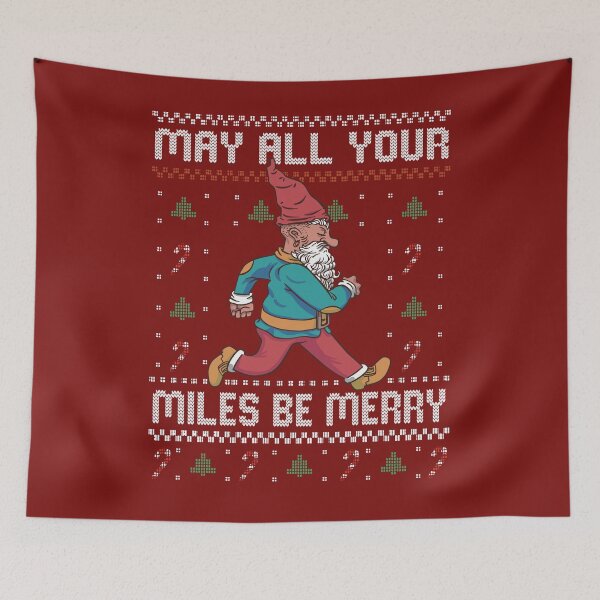Item preview, Merry Miles Gnome Running Ugly Christmas Sweater for Runners designed and sold by MrEddie10.