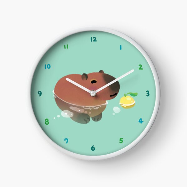 Capybath time - sombre Horloge