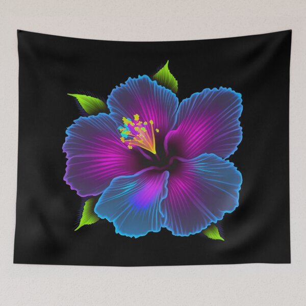 Item preview, Hibiscus in Blue designed and sold by GummywormDesign.