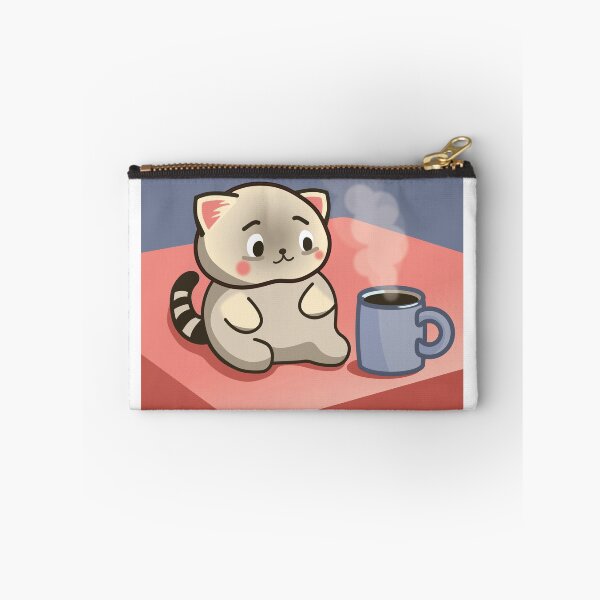 Item preview, Kitty and cup of hot coffee designed and sold by Dreamoire Pix.