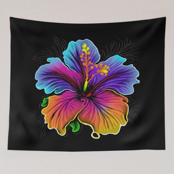 Artikelvorschau, Regenbogen-Hibiskus-Blume entworfen und verkauft von GummywormDesign.