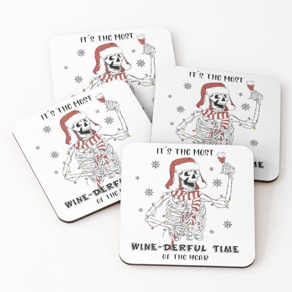 Item preview, It's the most winederful time of the year skeleton illustration designed and sold by define design.