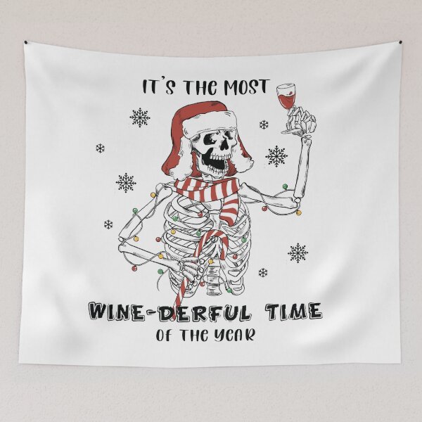 Item preview, It's the most winederful time of the year skeleton illustration designed and sold by define design.