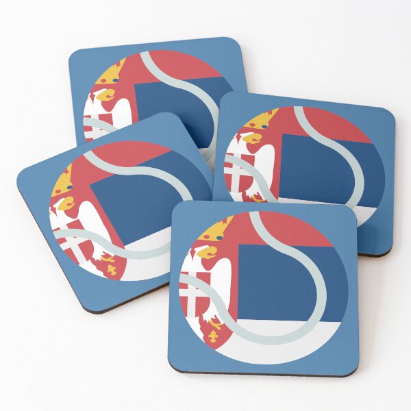Artikelvorschau, Tennisball mit serbischer Flagge entworfen und verkauft von Sports-Stickers.