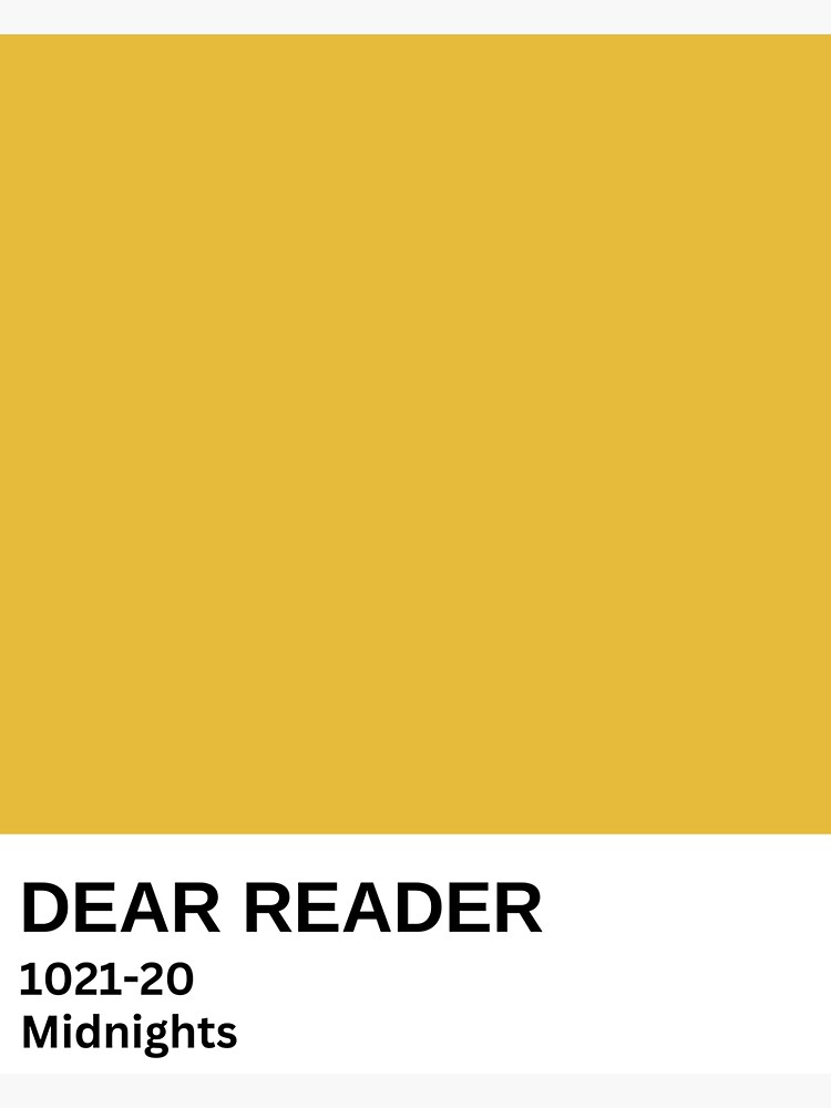 "Dear Reader Midnights Pantone Paint Chip " Sticker for Sale by