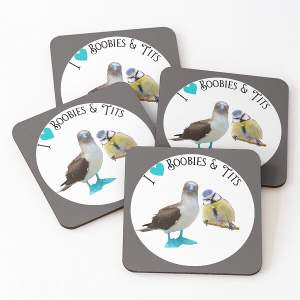 Item preview, I Love Boobies and Tits // Blue Footed Booby  and Blue Tit bird designed and sold by toadsforall.