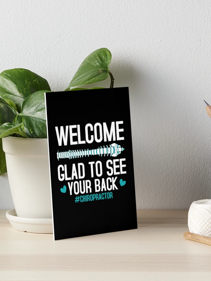 Chiropractic Pun Quote Welcome Glad To See Your Back Funny Chiropractor  Throw Pillow for Sale by abeyshop