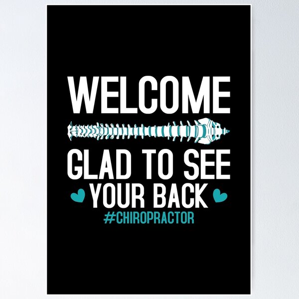 Chiropractic Pun Quote Welcome Glad To See Your Back Funny Chiropractor  Throw Pillow for Sale by abeyshop