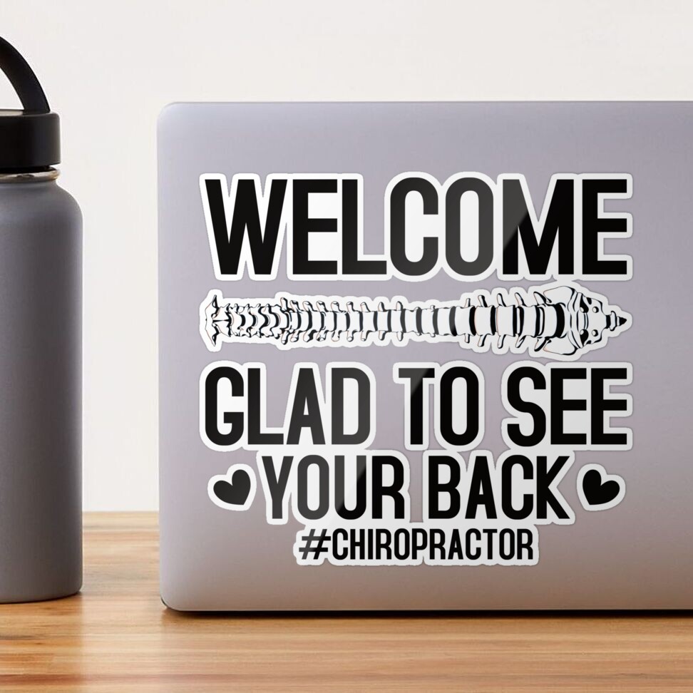 Chiropractic Pun Quote Welcome Glad To See Your Back Funny Chiropractor  Throw Pillow for Sale by abeyshop