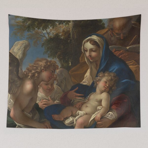 Item preview, The Holy Family with Angels | Sebastiano Ricci | 1700 Gospel Biblical Art designed and sold by CJET.