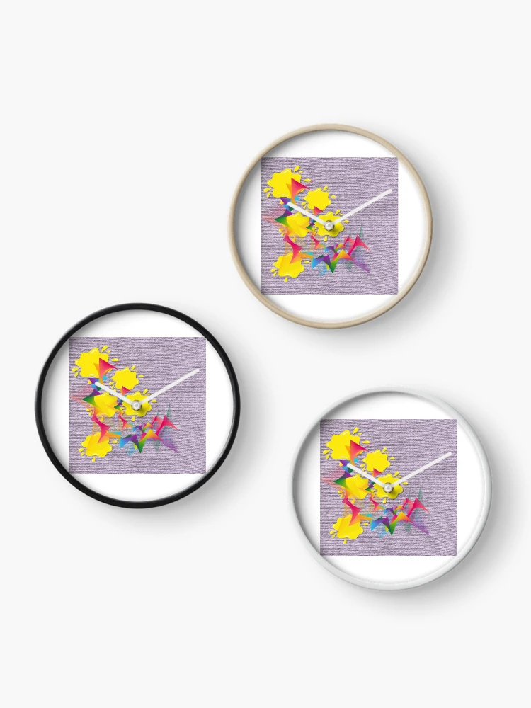Thumbnail 3 of 4, Clock, Colorful Splashes. designed and sold by Atiyya.