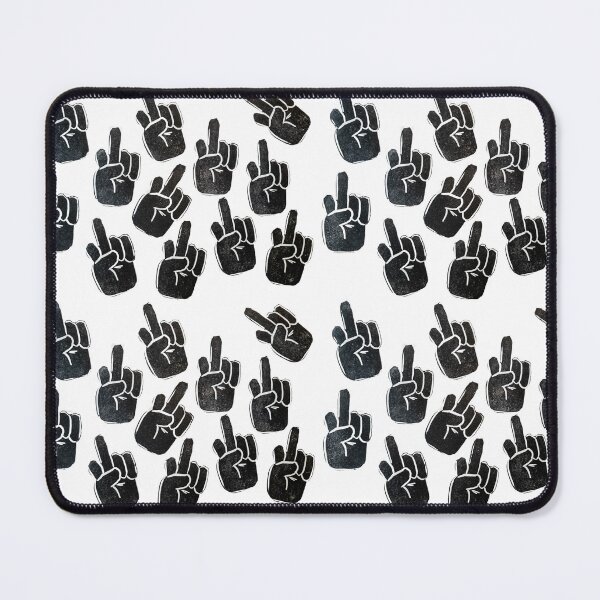 Item preview, Black Stamped Middle Finger Linocut Print designed and sold by CurbCuts.