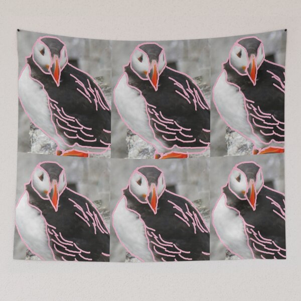 Item preview, An individual Puffin highlighted in Pink designed and sold by Cowboy Folly.