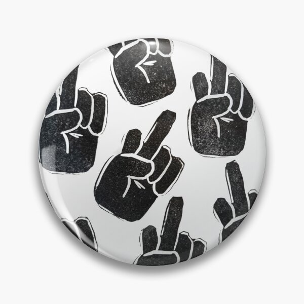 Item preview, Black Stamped Middle Finger Linocut Print designed and sold by CurbCuts.