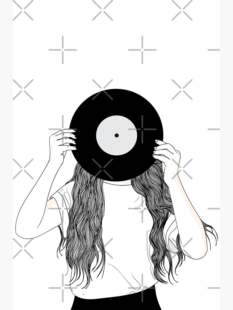 "Vinyl Girl" Sticker for Sale by Nakikej Redbubble