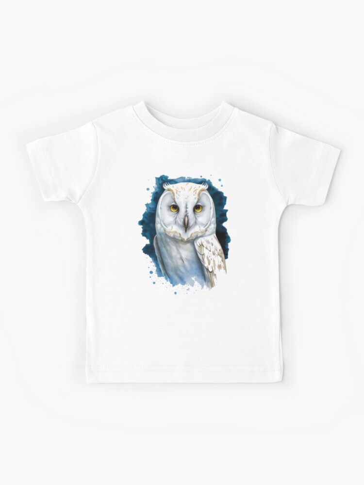 The White Owl Watercolor Art Fantasy Harry Kids T-Shirt