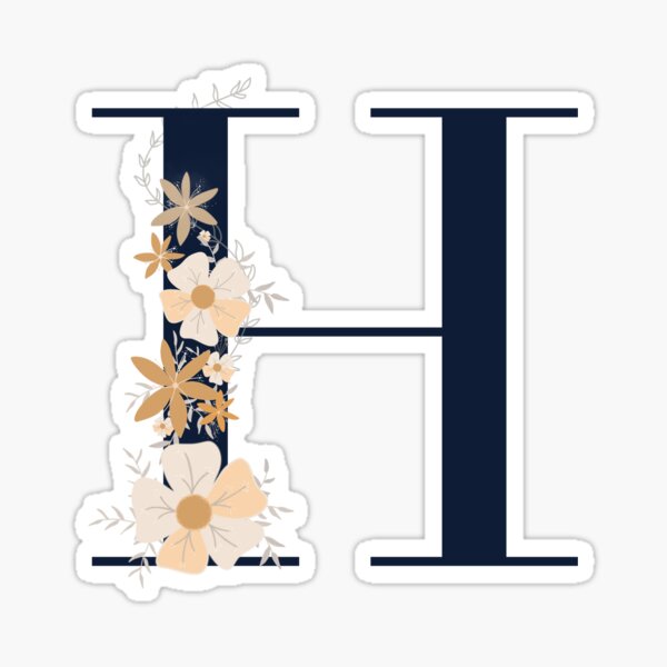 Buchstabe H Monogramm dunkelblau Sticker