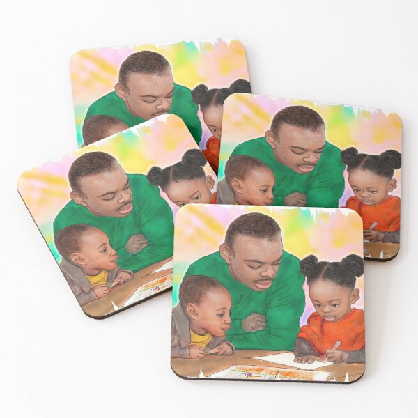 Item preview, Family - father and his two children - illustration designed and sold by HenryDrae.
